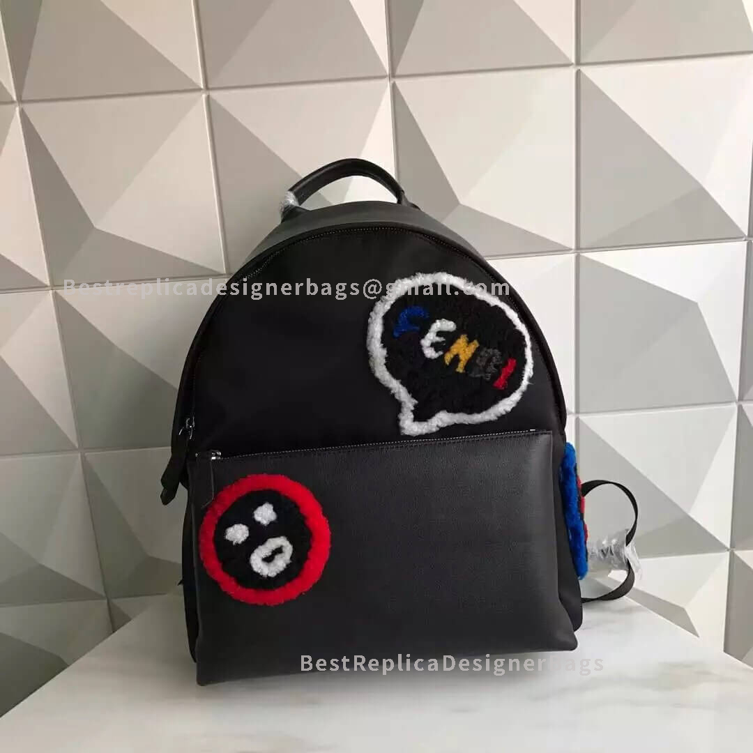 Fendi Black Nylon And Leather Backpack 2319